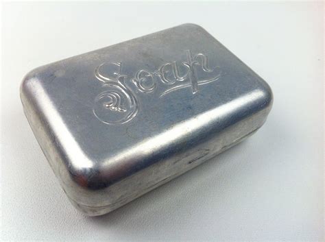 old metal soap box|metal soap tin.